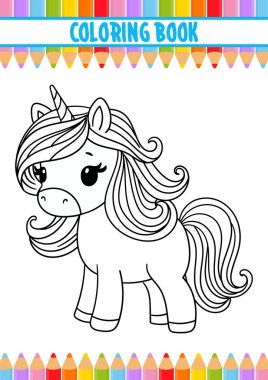 Basılabilir boyama kitabı. Beyaz arka planda izole edilmiş siyah siluet çocuk çizgi filmi için boyama. Vektör illüstrasyonu