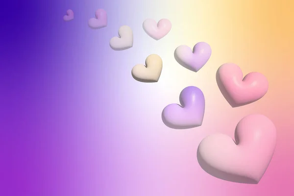 Kalp 3B gradyan ppt şablon arkaplanı