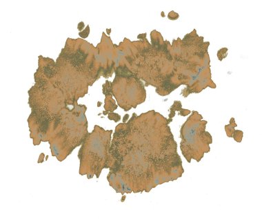 Beyaz arkaplanda beyaz ve kahverengi kağıtlı suluboya çember