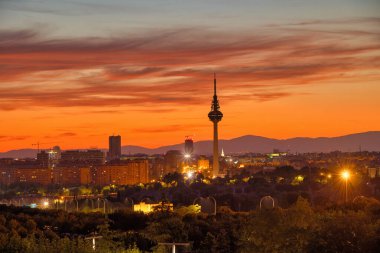 Madrid, İspanya 'da gün batımı