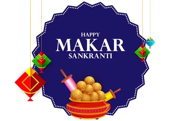 Vektor Design Von Happy Makar Sankranti Religiösen Traditionellen Fest Indien Stockvektor