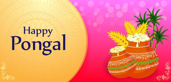 Diseño Vectorial Happy Pongal Festival Religioso Tradicional Tamil Nadu India Ilustraciones De Stock Sin Royalties Gratis