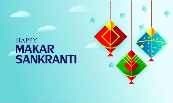 Vektor Design Von Happy Makar Sankranti Religiösen Traditionellen Fest Indien Vektorgrafiken