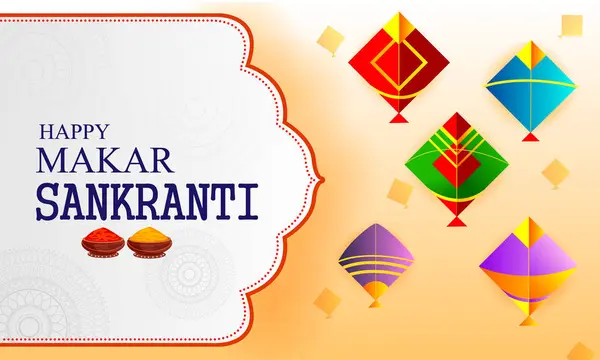 Diseño Vectorial Happy Makar Sankranti Festival Tradicional Religioso India Celebración Ilustraciones De Stock Sin Royalties Gratis