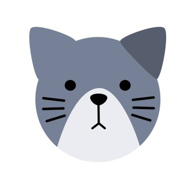 Sevimli çizgi film mavi üzgün kedi çizimi