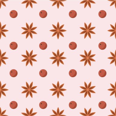 Tarçın ve böğürtlenli vektörsüz desen 