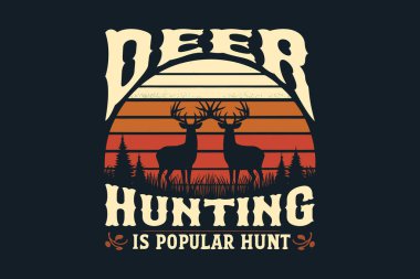 Vektör geyik avlama tişörtü tasarımı, av aşıkları için özel gömlek tasarımı.