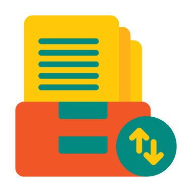 Belge Arşivi Posta Dışarıdaki Düzenleyici Vektör Düz Simgesi, iş veya yatırım veya ofis amacı için uygun.