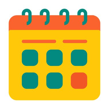 Takvim Tarihi Ay Yılı Vektör Düz Simgesi, iş veya yatırım veya ofis amacı için uygun.