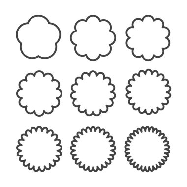 Basit çiçek ikonları dizisi. Kaliteli nesneler. Beyaz arkaplanda vektör işaretleri izole edildi. Bir paket çiçek resmi..