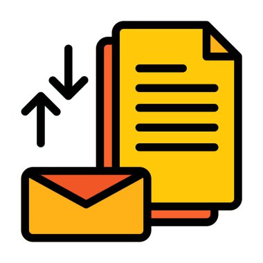 Mail Document Envelope Vector Filled Line Icon, suitable for business or investment or office purpose