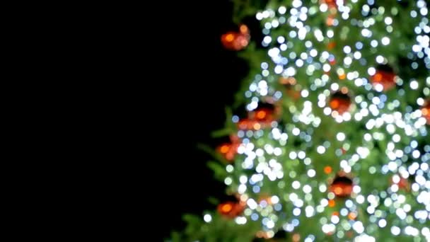 Καλά Χριστούγεννα Λαμπερά Φώτα Χριστουγεννιάτικο Δέντρο Και Ευτυχισμένο Νέο Έτος — Αρχείο Βίντεο