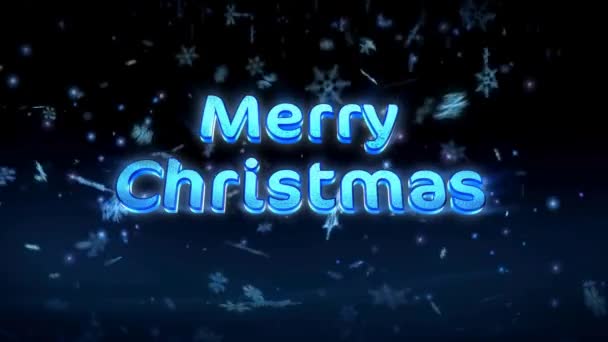 God Jul Gnistrande Ljus Julgran Och Gott Nytt Hälsning Meddelande — Stockvideo