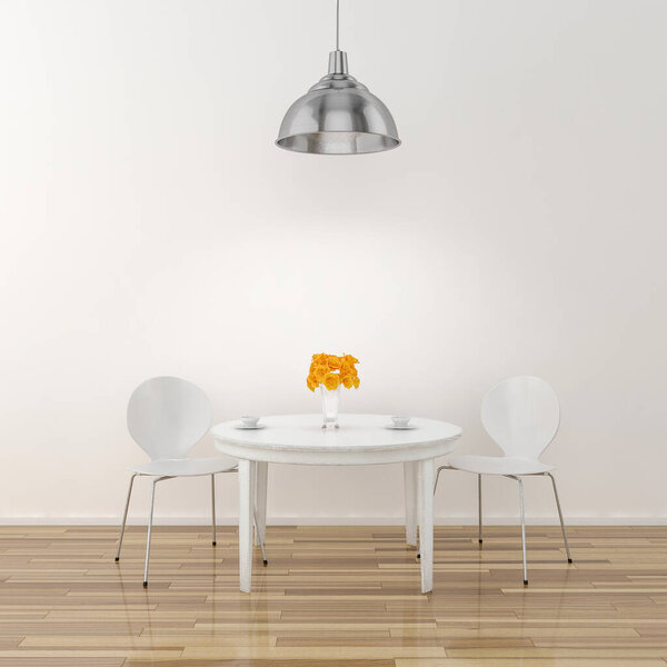 Kitchen table and chairs - 3D illustration