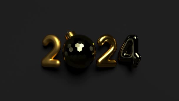 Happy New Year 2024 Celebration Video Light Effect Luxury Background — Stock Video