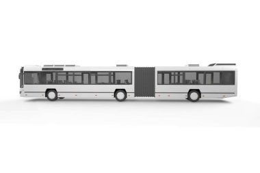 Beyaz arka plan, 3d çizim üzerinde sahte kadar otobüs