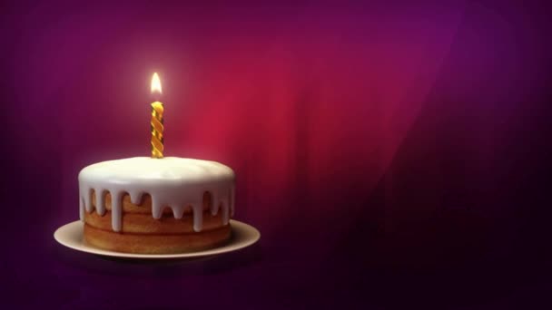 Happy Birthday Horizontal Mit Realistischem Goldenen Und Silbernen Luftballon Auf — Stockvideo