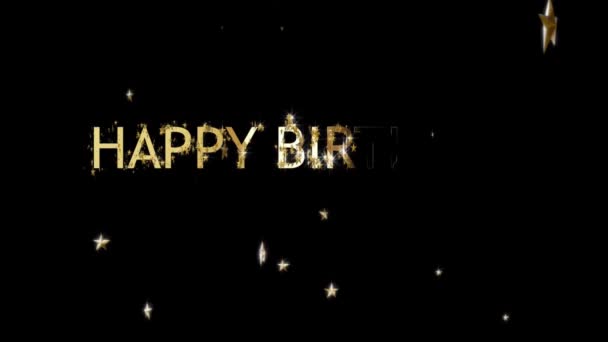 Selamat Ulang Tahun Horisontal Dengan Realistis Emas Dan Perak Balon — Stok Video