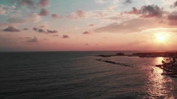 Okyanus Gündoğumu Günbatımı Ada Sahili Video — Stok video