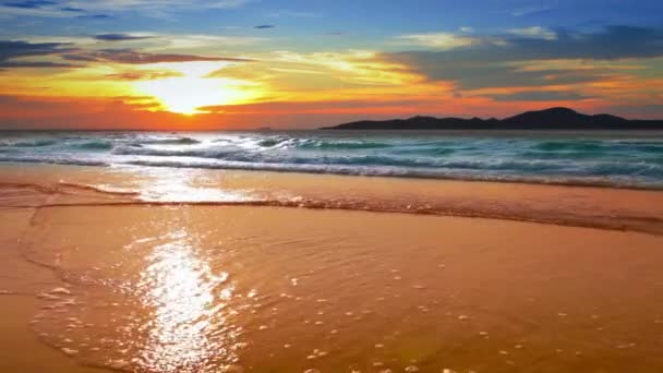 Ocean Sunrise Zachód Słońca Island Beach Materiał Wideo — Wideo stockowe