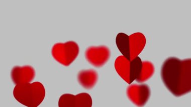 Sevgililer Günü geçmişi, uçan soyut kalpler ve parçacıklar. Yüksek kaliteli 4K video. Video.heart çerçeve üzerindeki kaplama için kalp animasyonları. Sevgililer Günü için Bokeh, Sparkles ve kalplerin sınır dekorasyonu. Tebrik kartı. 
