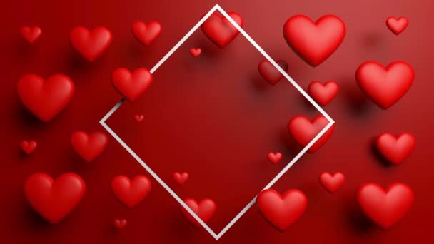 Valentýn Pozadí Létající Abstraktní Srdce Částice Video Vysoké Kvalitě Animovaný — Stock video