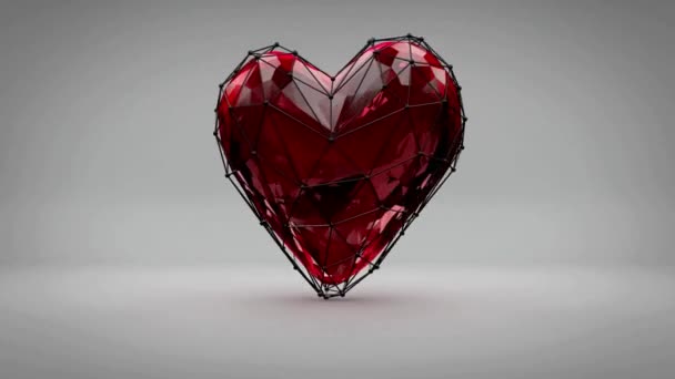 Fond Saint Valentin Volants Coeurs Abstraits Particules Vidéo Haute Qualité — Video