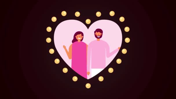 Fond Saint Valentin Volants Coeurs Abstraits Particules Vidéo Haute Qualité — Video