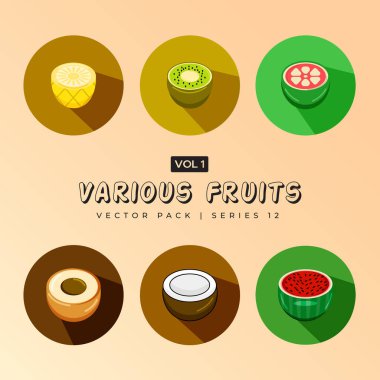 Minimalist limon armut şeftalisi karpuz portakallı muz mangosu avokado elması ve diğer tüm meyve vektör çizimleri