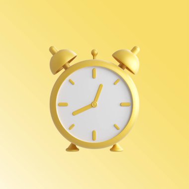 Kırmızı antika çalar saat. Şeffaf bir arkaplanda izole edilmiş 3D nesne