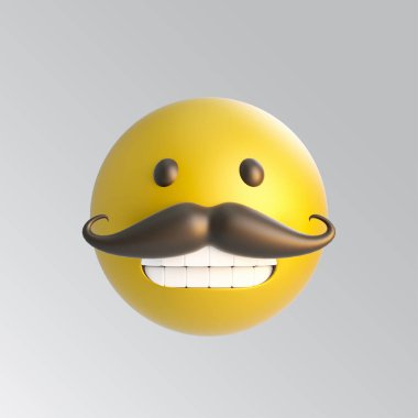 Bıyık Sosyal Ağ Duygu Paketi. Duygusalların büyük koleksiyon karikatür tarzı. Simge Gülümseme Emojisini Ayarla