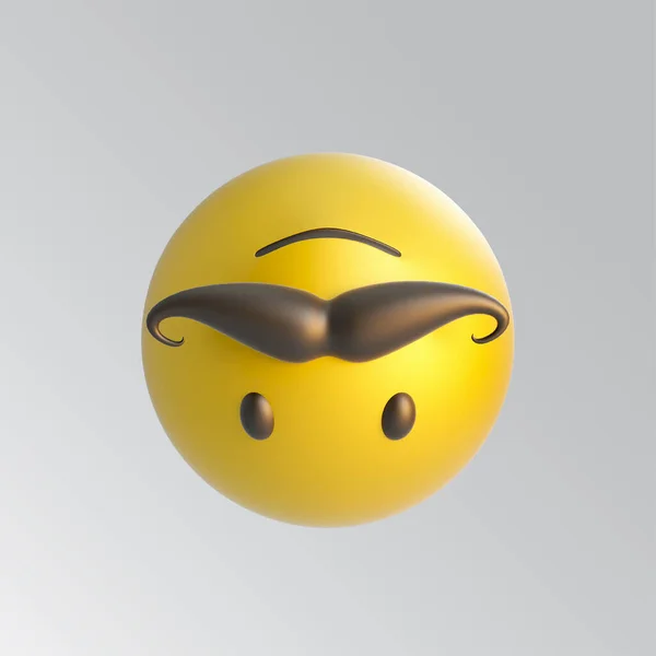 Moustache Emotions. Funny Cartoon. Smile Crying Sad Angry Joyful. Emoticon Icon Set