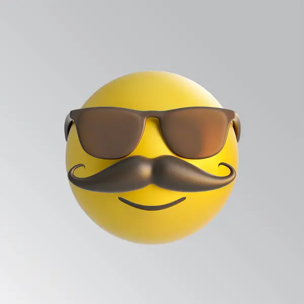 Moustache Social Media. Smile Crying Sad Angry Joyful etc. Emoji collection vector set. Isolated on white background