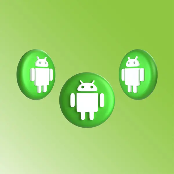 Android logo symbol icon isolated 3D render with transparent background
