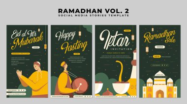 Ramadan Kareem Islamic Story Stories Reels Status. Ramadhan Social Media Poster Design clipart