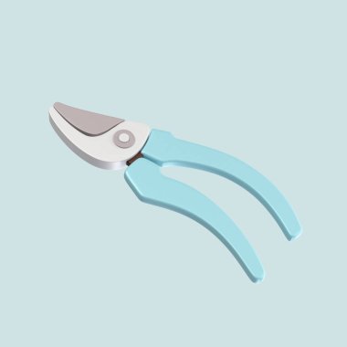 Bahçe Pruners 3D render konsept simge illüstrasyon - kaldırılabilir arkaplan izole bahçe araçları