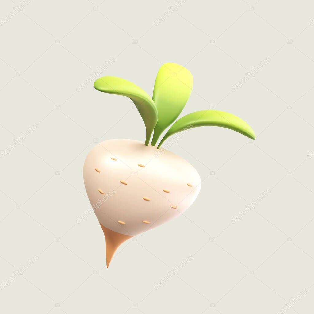 Vegetable Plant 3D object concept icon illustration isolated on removable background png file