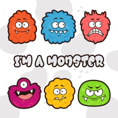 Çizgi film canavarları, vektör