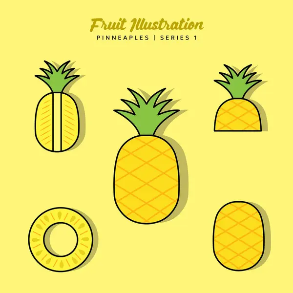 stock vector Fruit Illustration Set for Logo and Healthy Symbol Collection Flat Design - Editable EPS Vector Label Illustration