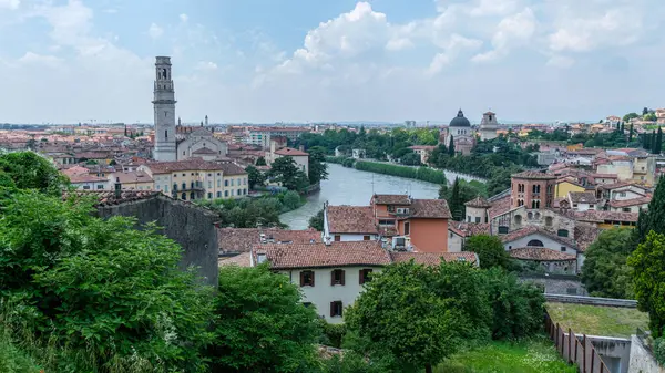 stock image Discover the magic of Verona on a hot summer day, where the sun and history blend to create a perfect Italian experience