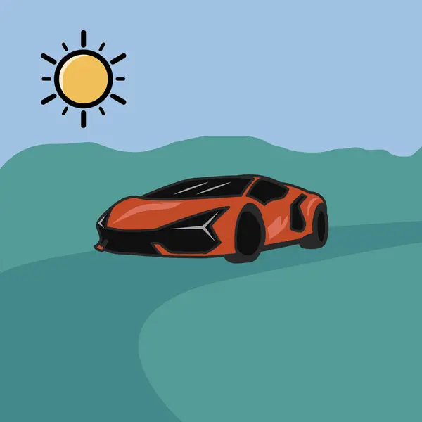 Car on road vector illustration