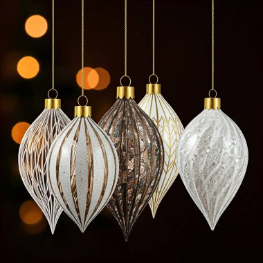 Siyah arka planda noel süslemesi