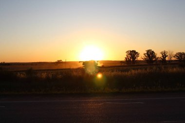 Tarlada güzel bir gün batımı