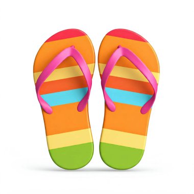 plaj terlikleri beyaz üzerine izole