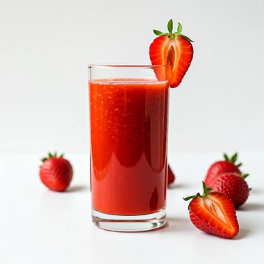 Çilekli çilekli smoothie.