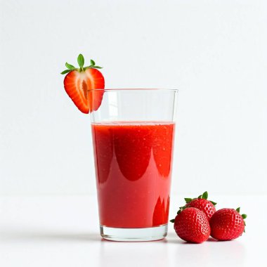 bardak taze çilek suyu