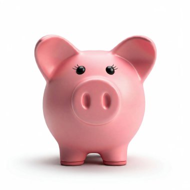 Pembe arka planı olan kumbara.