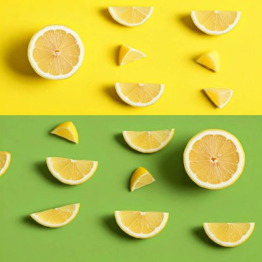 Renkli arkaplanda taze narenciye meyveleri