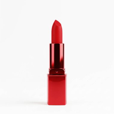 Beyaz arkaplanda kırmızı ruj