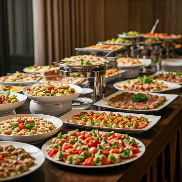 lezzetli yemekleri masasi